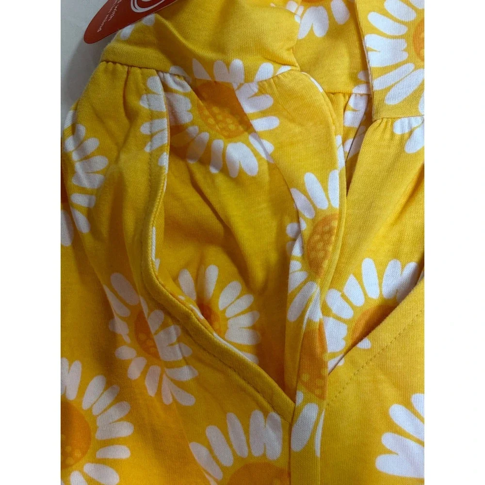 Wonder Nation Girls Sunflower White Daisy Dress and Shorts 2pc Set Size L 10-12